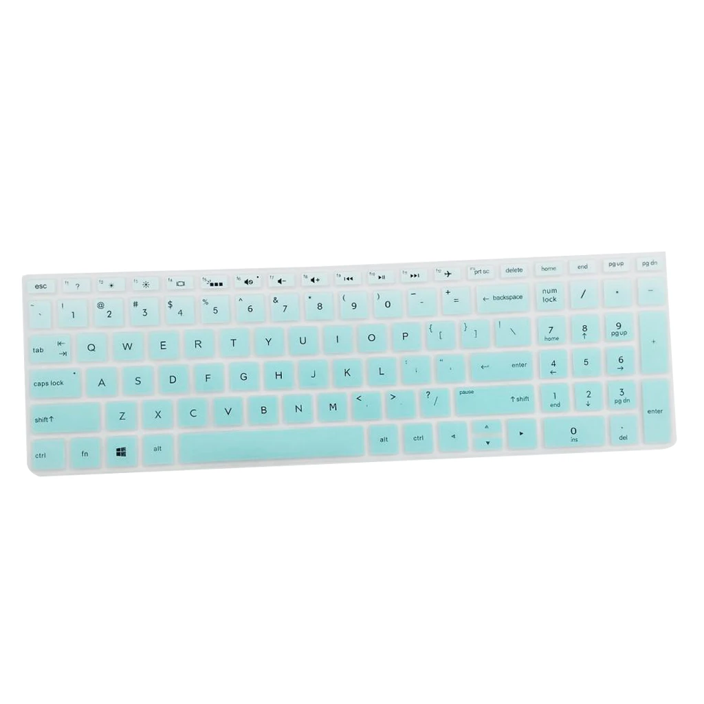  Silicone Desktop Keyboard Skin Cover for HP 15.6 inch BF Laptop Clear Green