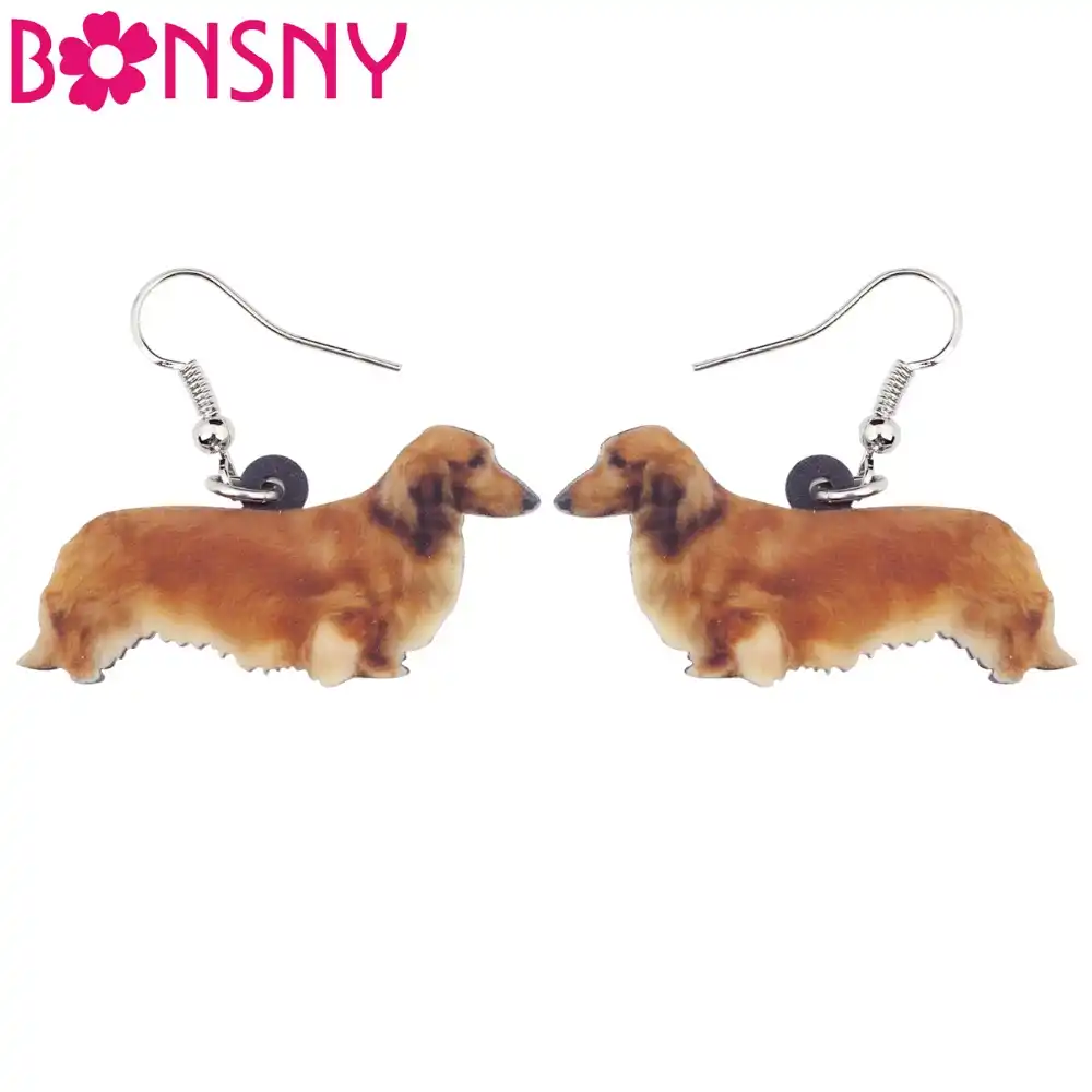 Bonsny Acrylic Cartoon Dachshund Dog Earrings Big Long Dangle Drop Animal Jewelry For Women Ladies Teen Accessories Wholesale Aliexpress