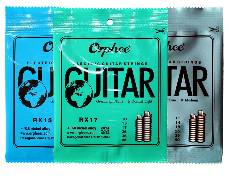 Hexagonal carbon steel electric guitar strings set RX15(009-042)speed solo RX19(011-050)heavy rock RX17(010-046)mezzo(3 options) | Спорт и