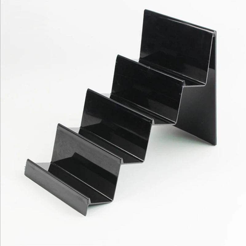

4 Layers Plastic Transparent Big Four Large Wallet Receive Display Rack Handphone Display Shelf Black Color