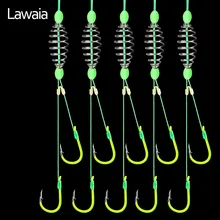 Lawaia рыболовные крючки из высокоуглеродистой стали с анти-обмоткой флуоресцентный двойной крючок рыболовная группа Рыболовный набор леска колючая крючок для наживки