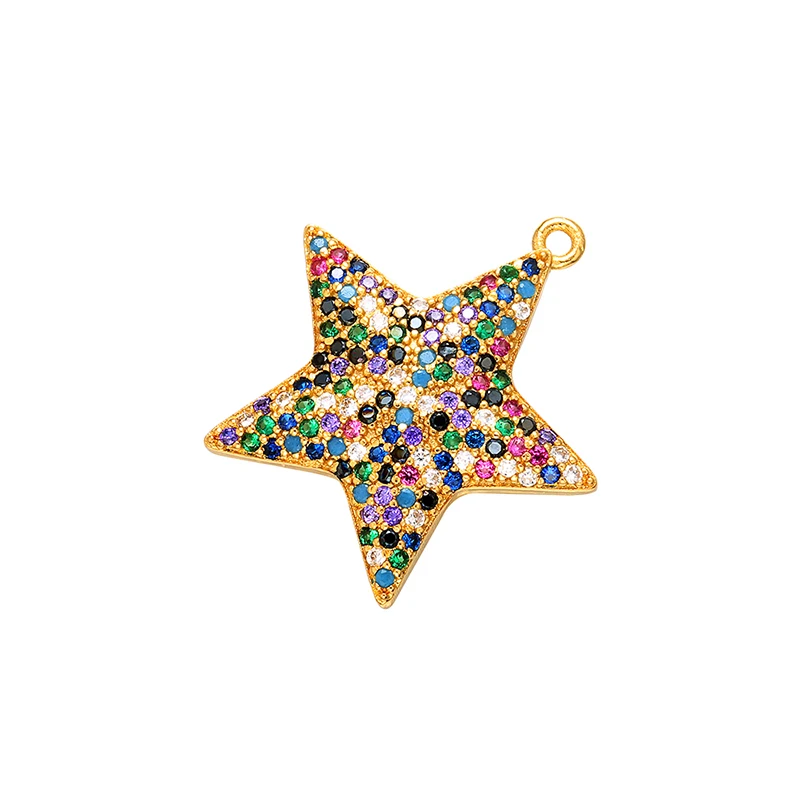 

ZHUKOU 15x23mm Candy Crystal Angel Wings and star Pendant for Necklace Earrings Jewelry Accessories model:VD430