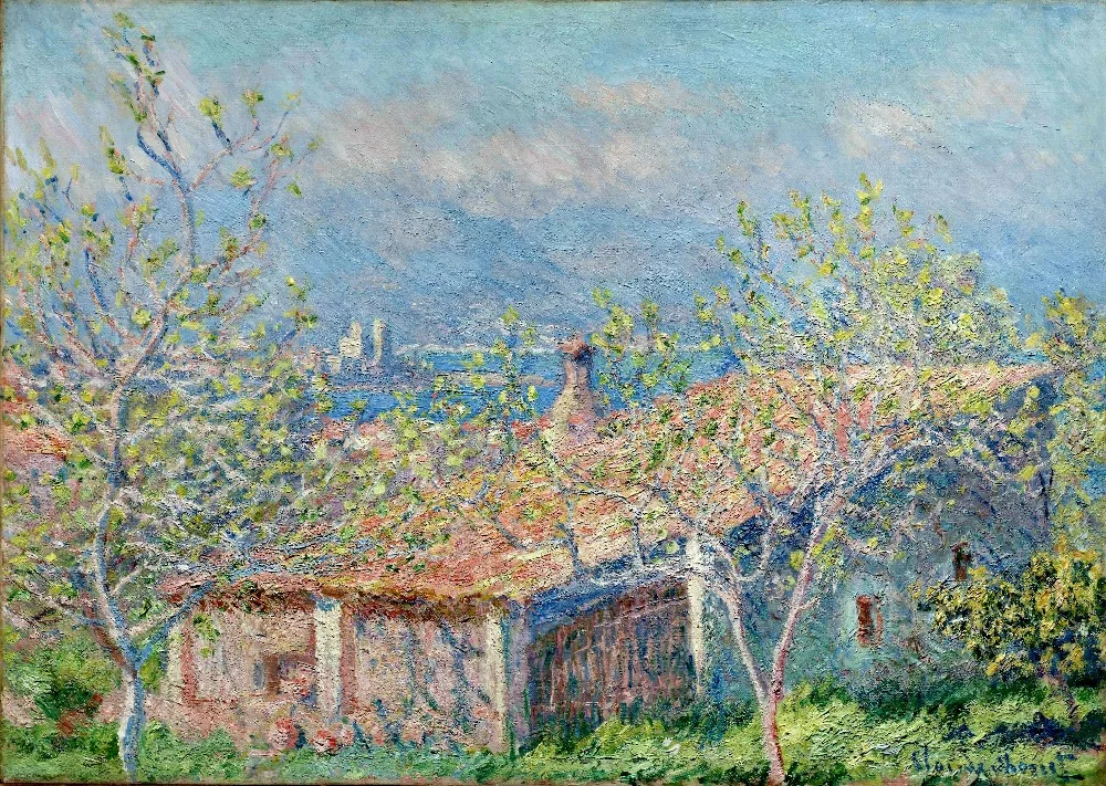 

100% handmade landscape oil painting reproduction on linen canvas,flowers-beds-at-vetheuil by claude monet,free DHL Shipping
