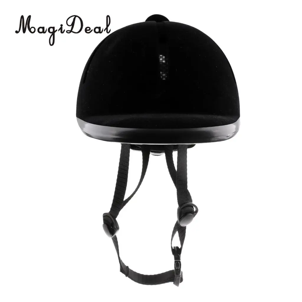 MagiDeal Adjustable Breathable Horse Riding Helmet Safety Velvet Equestrian Helmet 48-54cm