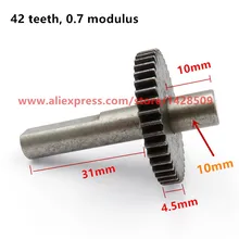 Engrenagem de aço da engrenagem principal 0.7 modulus, 42 dentes para caixa de engrenagem da redução diy