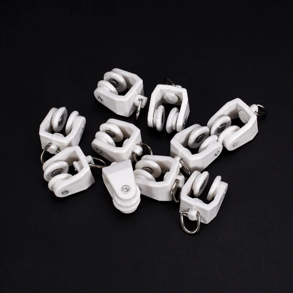 20pcs Bathroom Shower Window Curtain Track Rail Runners Slider Drapery Hooks