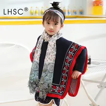 Весна-лето, Новое поступление, китайские Стильные Детские шарфы, шифоновый шарф-кольцо с принтом, шарф для девочек, безграничная шаль, мягкие шарфы