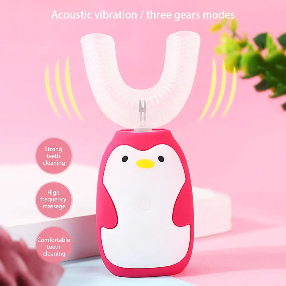 Electric Toothbrush U-shaped Ultrasonic Charging Smart Automatic IPX7 Waterproof Toothbrush Tooth Cleaner for 2-12 Years Old Kid Electric Toothbrush U-shaped Ultrasonic Charging Smart Automatic IPX7 Waterproof Toothbrush Tooth Cleaner for 2-12 Years Old Kid