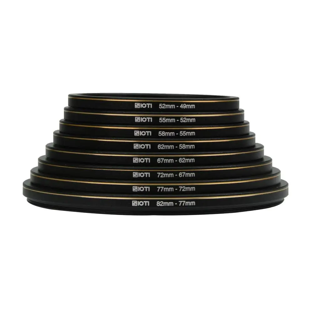

SIOTI Gold Line Camera Lens Filter Step Down Ring Set Thread Male to Female Stepping Adapter 82-77-72-67-62-58-55-52-49for Camer