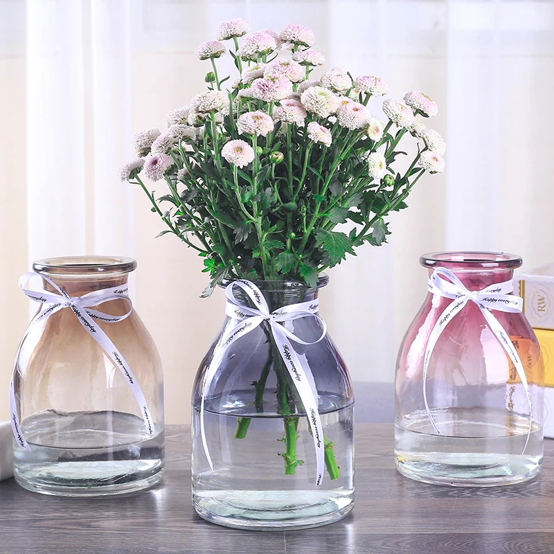 

Europe Glass Vase Simple Table Decor Large Hydroponic Plant Vase Radish Flower Arrangement Glass Vase for Wedding Decoration