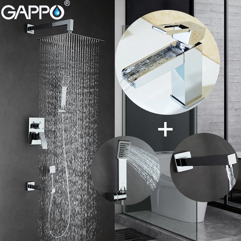 

GAPPO Shower Faucets chrome waterfall bathroom shower faucet chrome concealed shower
