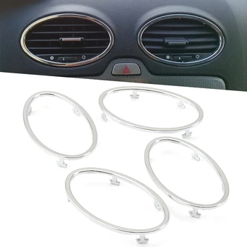 

Car-Styling 4PCS For Ford Focus 2 MK2 2005-2013 car accessories Air conditioning ABS chrome trim outlet decoration