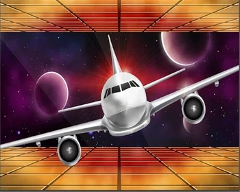 

beibehang wallpaper for walls in rollsCustom wall sticker technology tunnel aircraft punch out wall papers home deco background