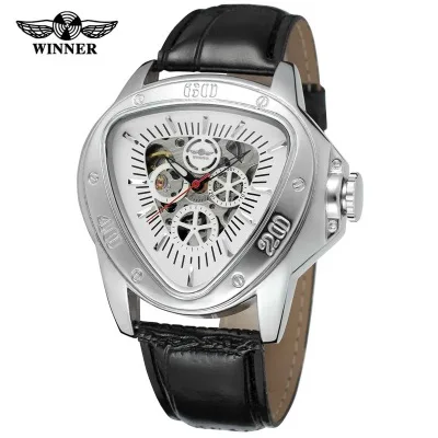 

Foreign trade sales Winner authentic hollow out men all automatic mechanical watch straps triangle mechanical watches