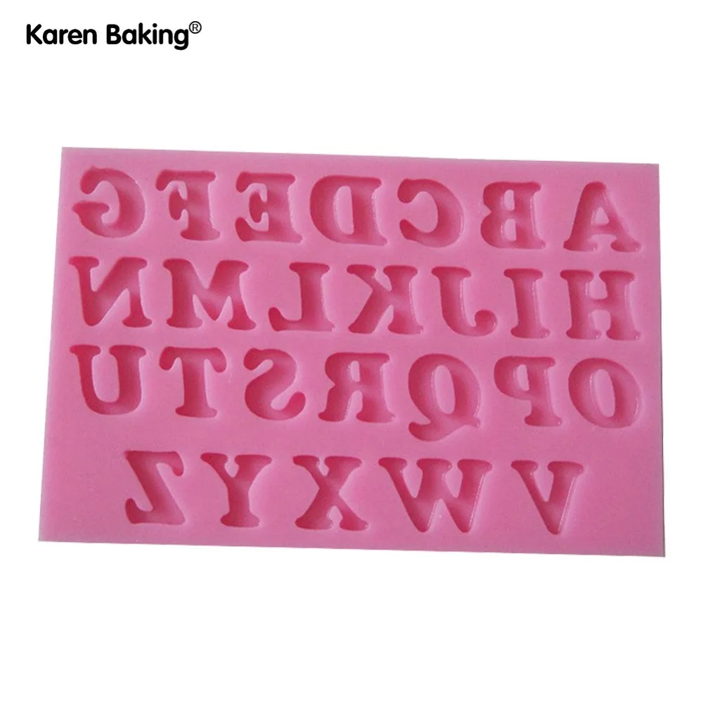 26 English Letters Shape Fondant 3D Molds, Silicone Mold ,Candle Moulds