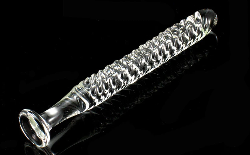 100% Real Photo Dildo pyrex glass crystal dildo penis Anal butt plug Beautiful Adult products transparent sex toys for women