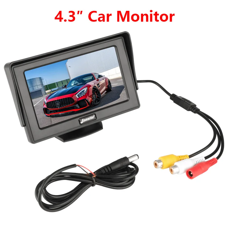 Jansite автомобильный монитор проводной 4,3/7 дюймов парковочная система заднего вида помощь при парковке HD дисплей TFT Камера заднего вида для автобуса грузовика - Цвет: 4.3inch car monitor