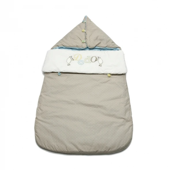 

French Popular 100% Cotton Embroidered Baby Sleeping Bags, Newborn Swaddle with Caps, Autumn & Winter