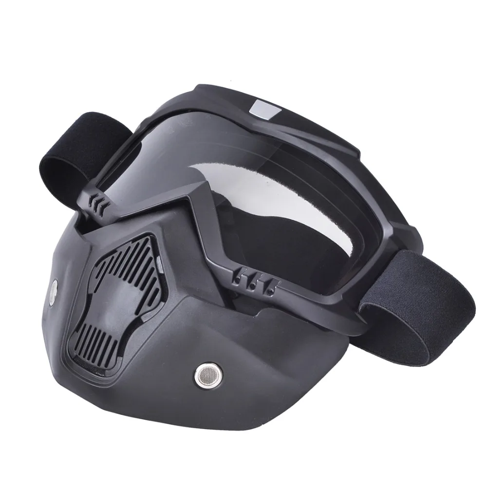 Маска для лица мотоциклетная со съемными очками и фильтром лица|motorcycle helmet face