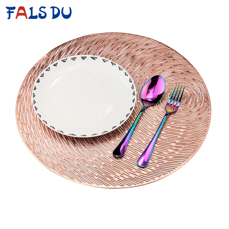

1pcs Hotel Restaurant Creative PVC Placemat Octagonal Round Waterproof Non Slip Heat-insulated Pad Decoration Dinner Table Mats
