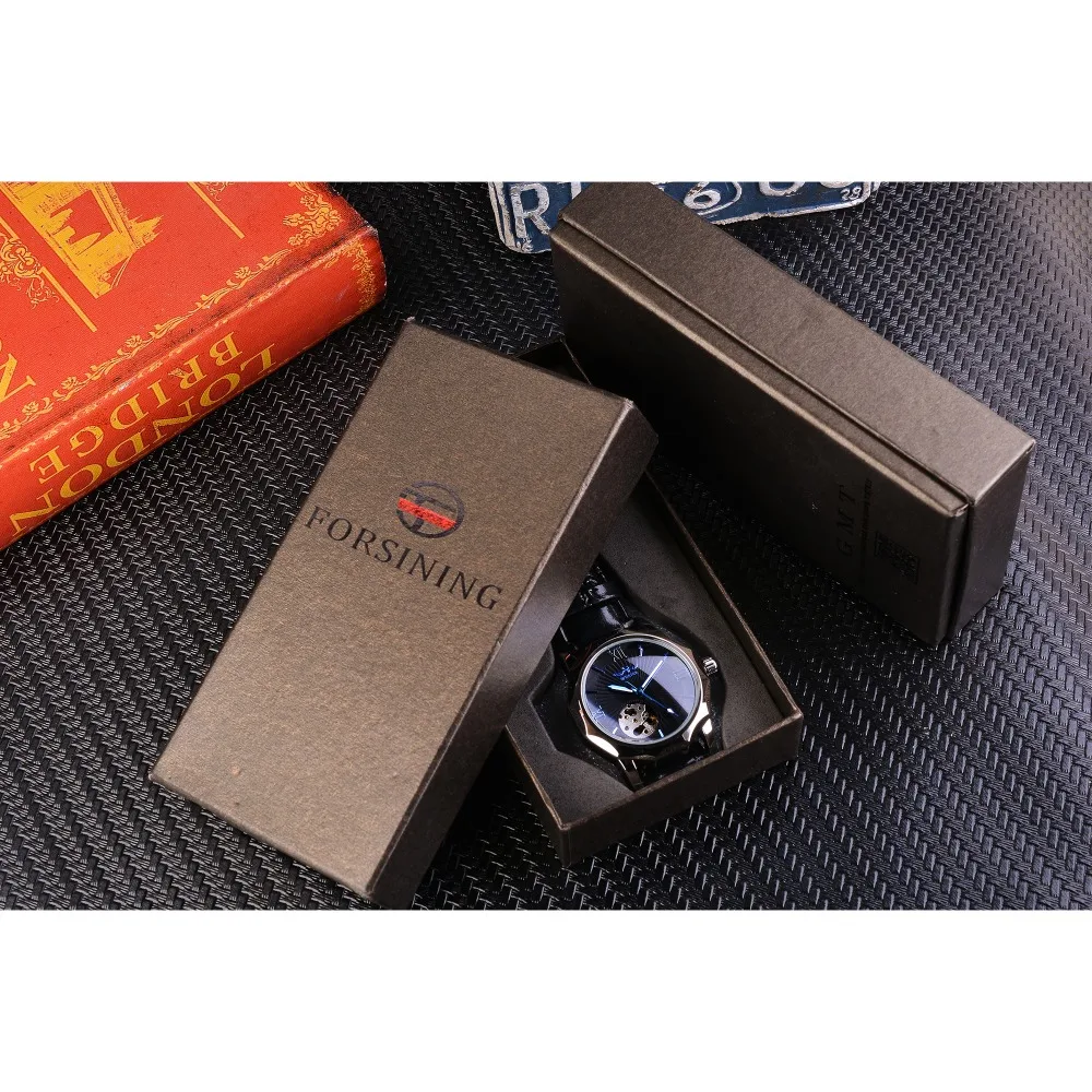 Winner Blue Ocean Geometry Design Transparent Skeleton Dial Mens Watch Top Brand Luxury Automatic Fashion Mechanical Watch Clock - Image 6