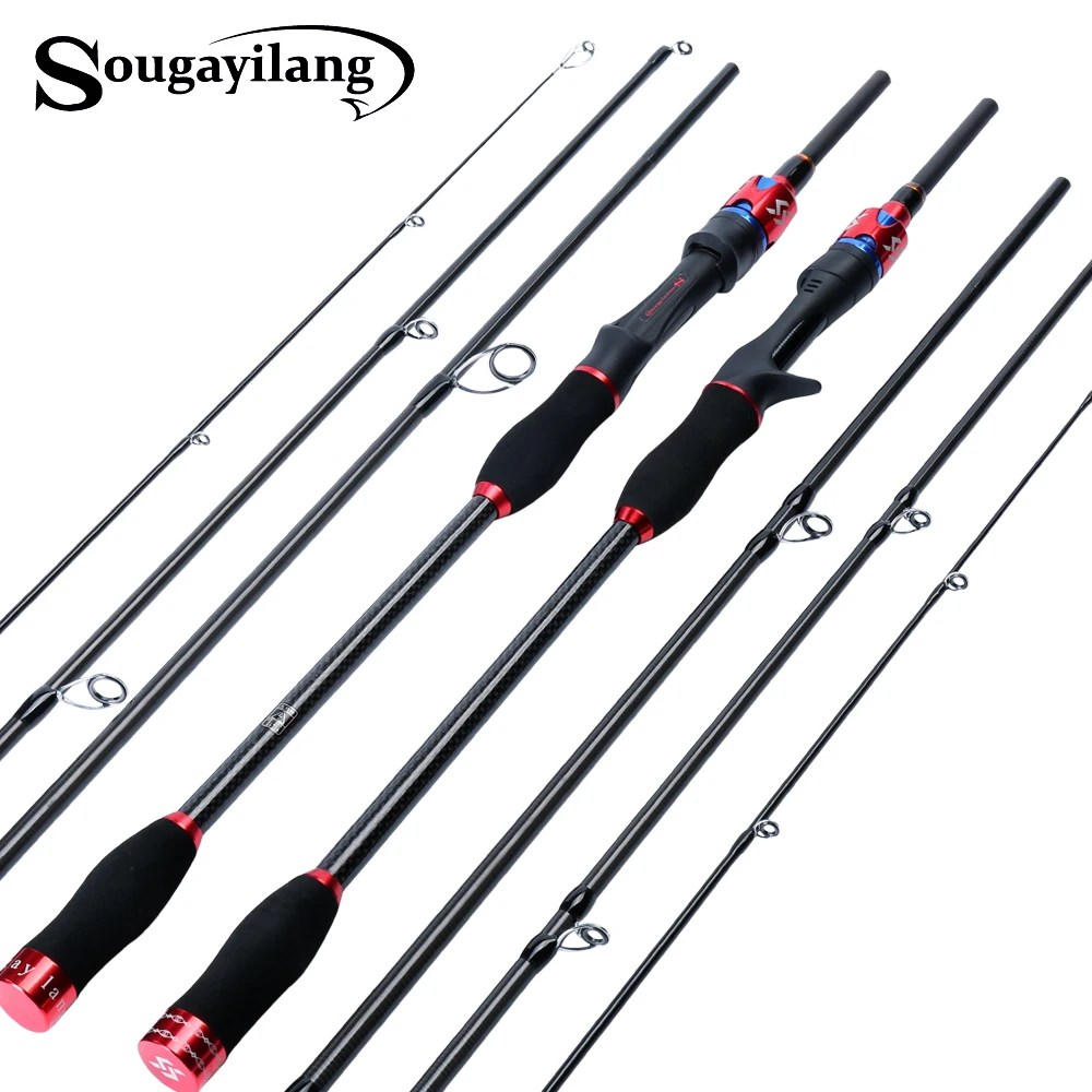 Sougayilang карбоновое волокно спиннинговое литье портативная Удочка 4 секции Сверхлегкая дорожная Удочка De Pesca|Удочки|   | АлиЭкспресс