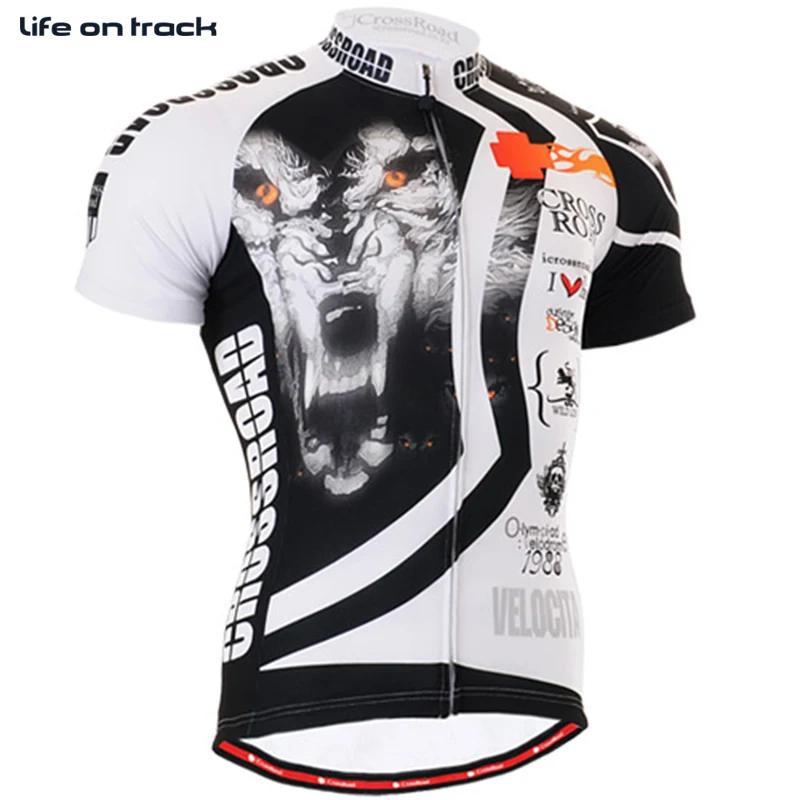 

Wolf Printing Sports Sets Special Running Jerseys MTB Compression Tights Male Gym Fitness Cycle Short Sleeve Breathable For Men