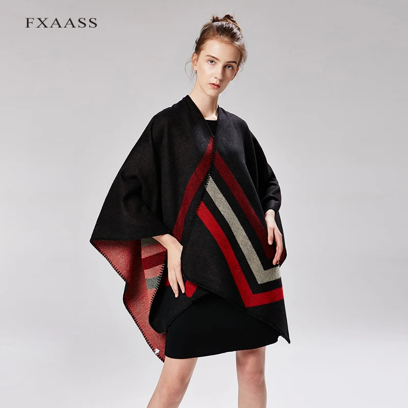 FXAASS новая осенняя/зимняя шаль Модное пончо женский шарф для леди Роскошное