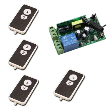 

AC 85V-250V RF Wireless Remote Control Switch 10A Relay Receiver and 4pcs Transmitter for Electric Curtain Motor Control Switch