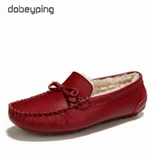 Зимние женские лоферы на меху женские кожаные слипоны на плоской подошве теплые мокасины на искусственном меху для вождения женские мокасины новые повседневные прочные женские туфли