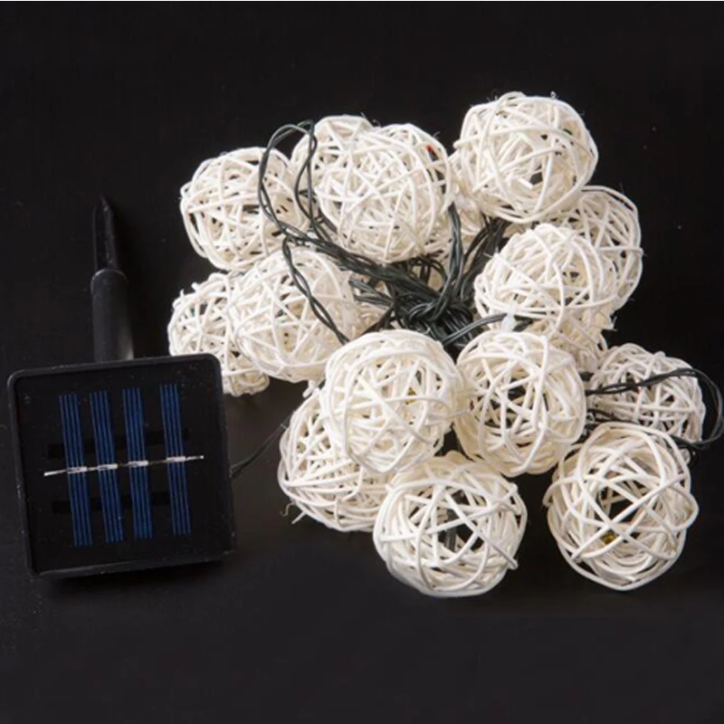 Christmas Solar Lights Outdoor 5m 20LED Rattan String Light Cane Ball String Xian Lamp Solar Lamp for Garden Decoration Light (3)