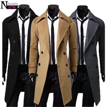 Новинка, модный Мужской плащ, зимняя длинная куртка, стильный двубортный Ветрозащитный тонкий плащ, красивое пальто, верхняя одежда
