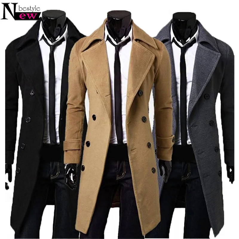 2019 New Fashion Men Trench Coat Winter Long Jacket Stylish Double Breasted Windproof Slim Trench Coat Handsome Overcoat Outwear 2019 New Fashion Men Trench Coat Winter Long Jacket Stylish Double Breasted Windproof Slim Trench Coat Handsome Overcoat Outwear