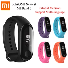 Original Xiaomi Mi Band 3 Global Version Multi-language Band3 Smart Wristband Bracelet Touchscreen Reject-Call Pulse Heart Rate
