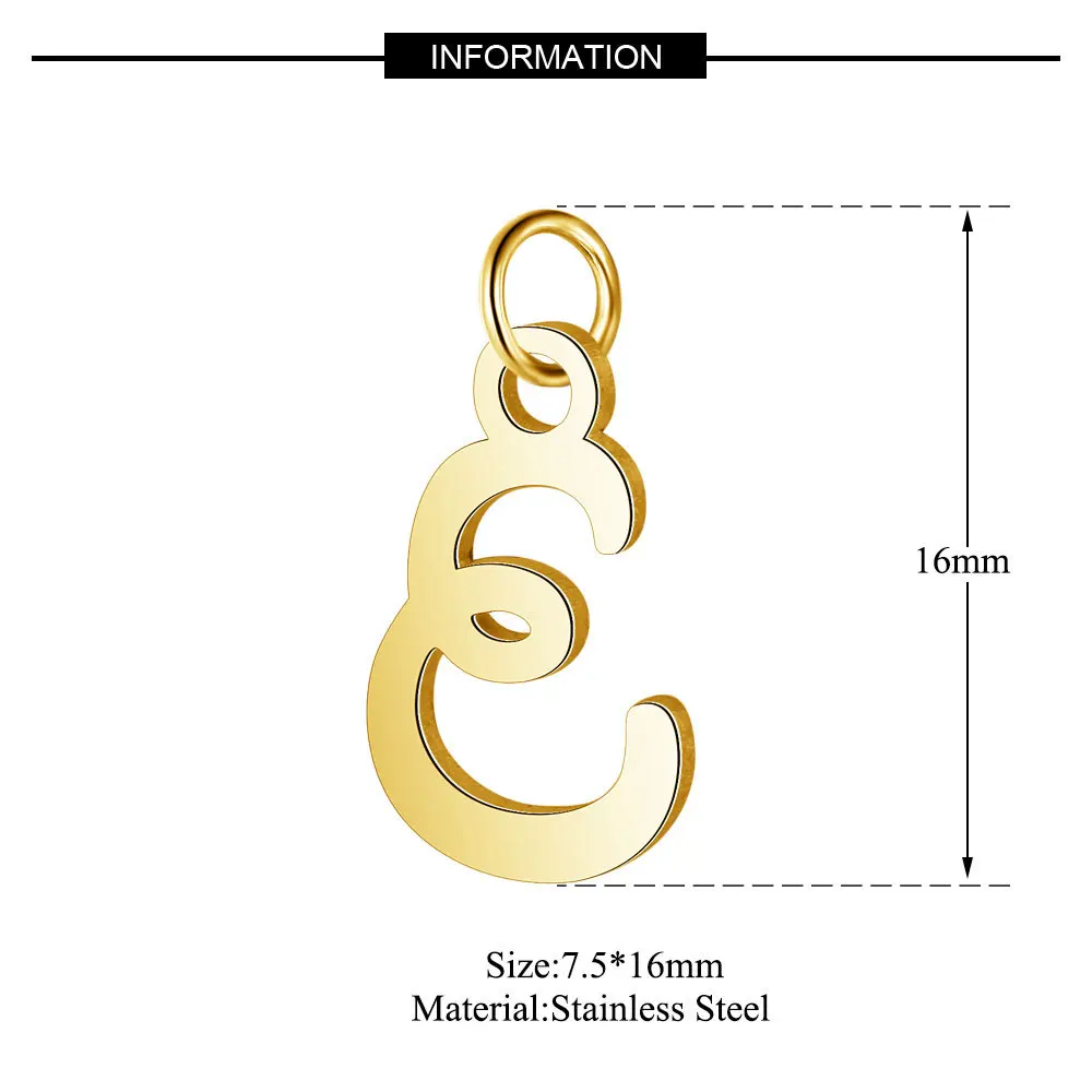 5 шт анти-коррозия Нержавеющая сталь ожерелье с надписью Золотой первоначальный Цепочки и ожерелья Маленькая подвеска ручной работы аксессуары для изготовления украшений своими руками - Окраска металла: E