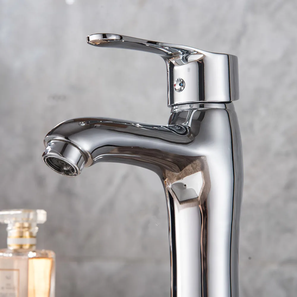 Deck Mount Chrome Bathroom Basin Faucet Shower Bath Faucets Vanity Vessel Sinks Mixer Tap Cold And Hot Water Tap Torneira Mci8