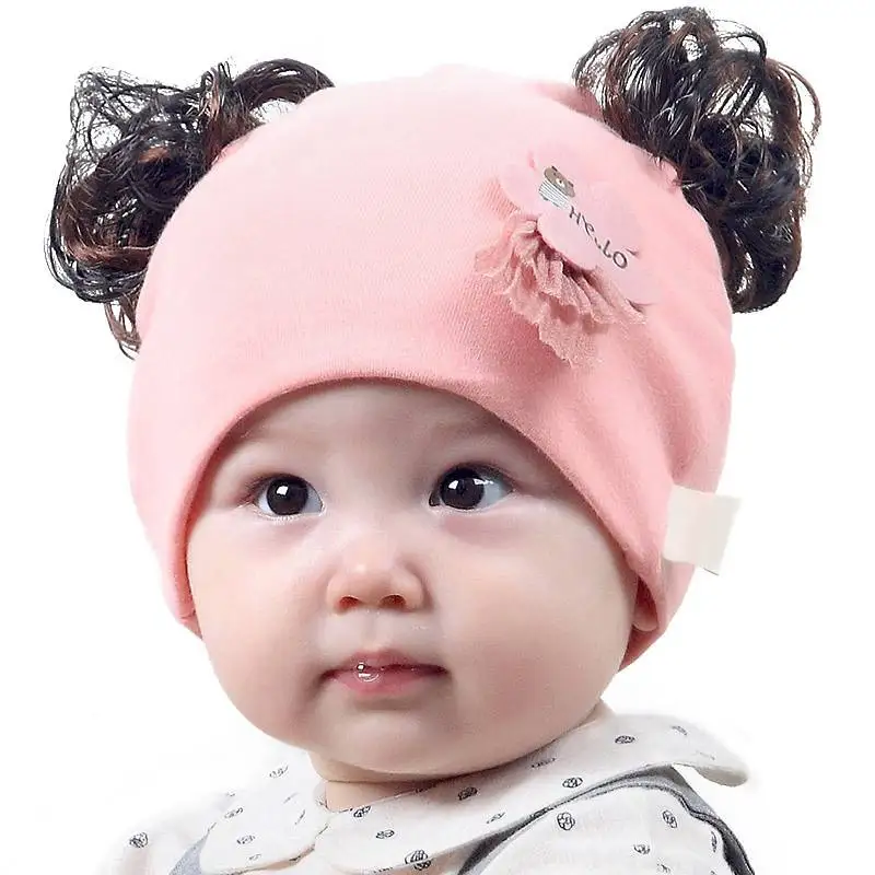 Girl Princess wig hat Girl Princess wig hat Big Flower Wigs Beanies