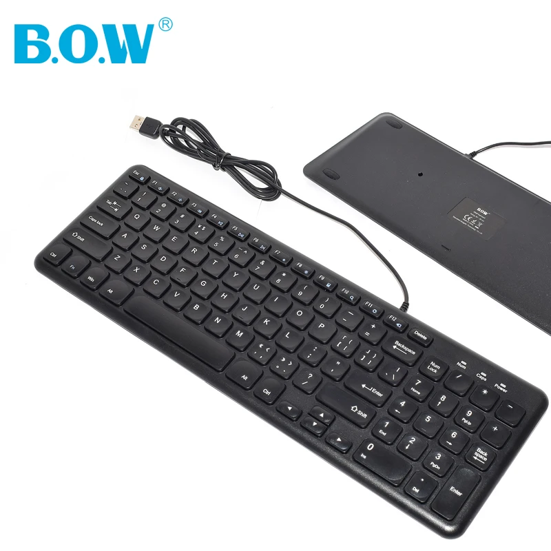 

B.O.W Ultra thin Quiet Small Size 96 Keys Mini Multimedia USB Keyboard For Laptop PC, Wired USB Plug and Play