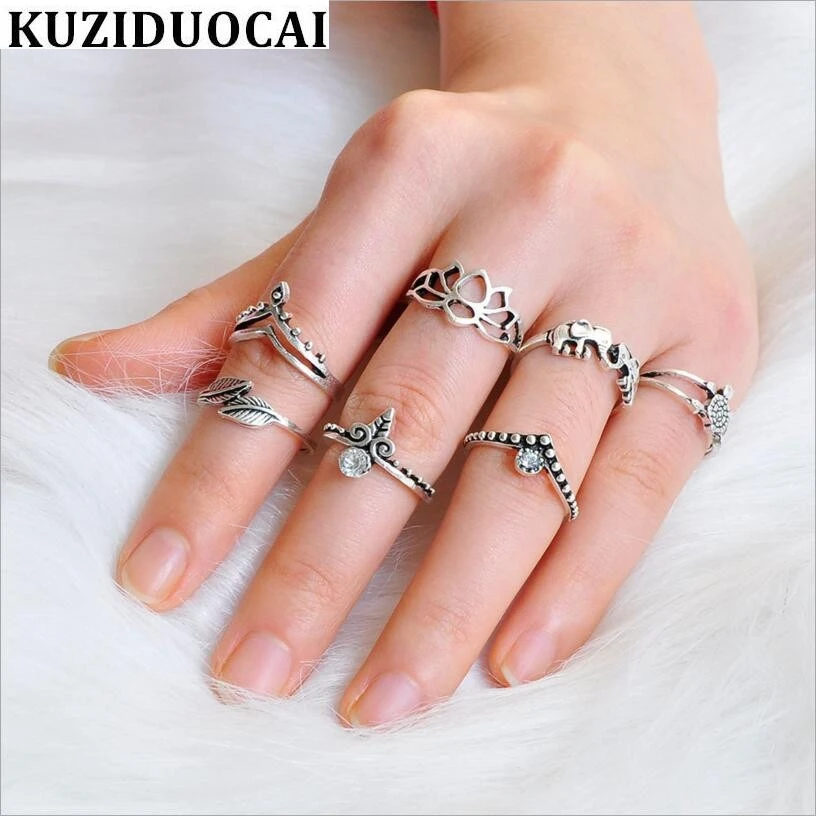 Новинка Лидер продаж Kuziduocai! Модные ювелирные украшения 7 шт./компл. винтажные панк