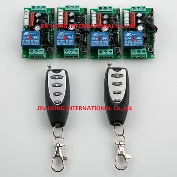 

2016 220V Wireless Remote Controller Relay Switch System 4 Receiver& 2 Transmitter 1CH 10A Light Lamp LED SMD ON OFF
