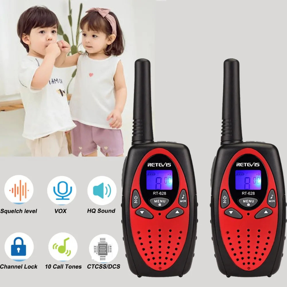 Online RETEVIS RT628 Mini Walkie Talkie 2 stücke Kinder Radio 0,5 W PMR PMR UHF Frequenz Tragbare Radio Station Handheld Radio weihnachten Geschenk