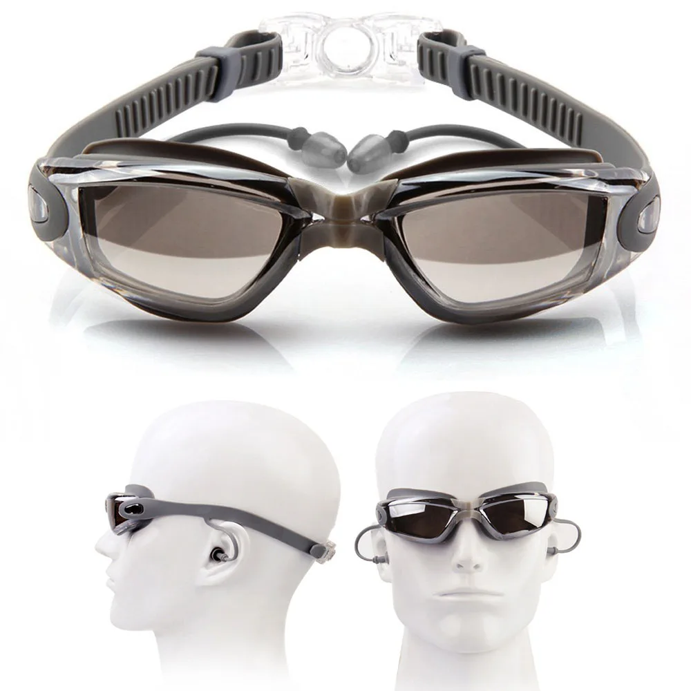 Swimming Goggles with Earplug Anti Fog Triathlon Swim Goggles UV Protection Swim Equipment 3
