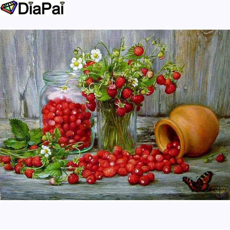 

DIAPAI 100% Full Square/Round Drill 5D DIY Diamond Painting "Fruit strawberry" Diamond Embroidery Cross Stitch 3D Decor A20929