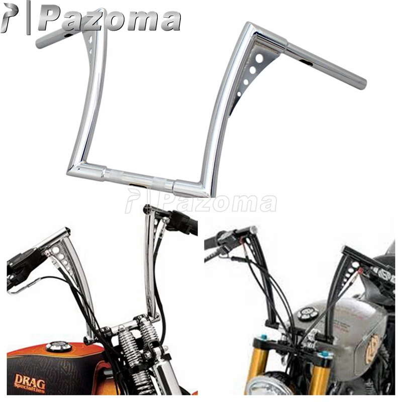 

PAZOMA New Chrome Custom 30-1/2" Wide Handlebar 12" Rise Handle Bar for FLST FXST Sportster XL