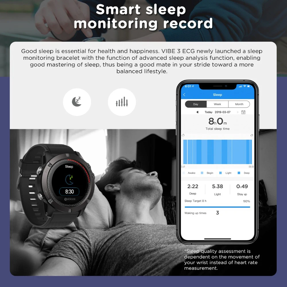 Zeblaze VIBE 3 ЭКГ мгновенный по запросу цветной дисплей пульсометр мульти спортивные