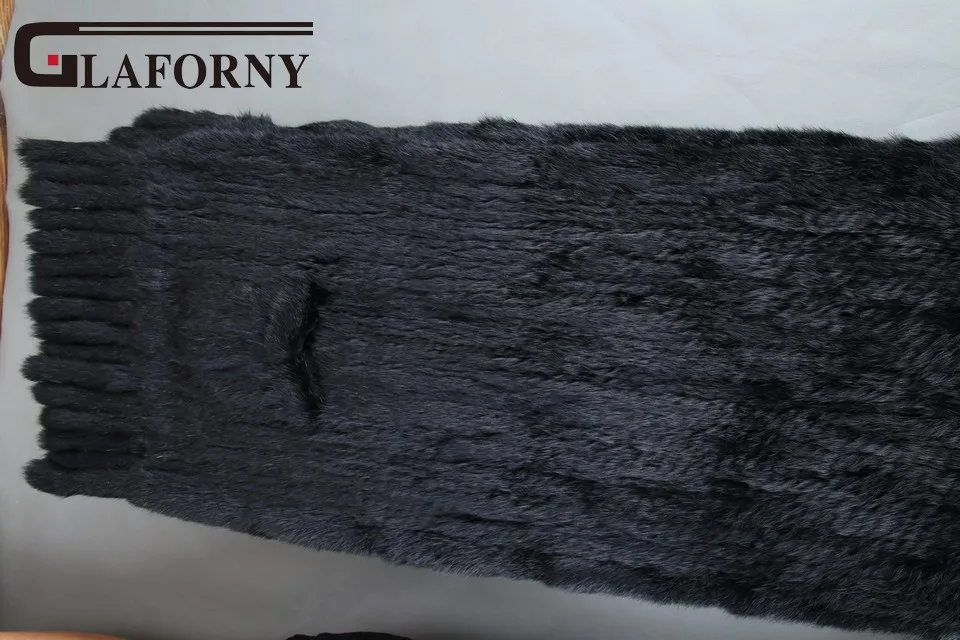 Glaforny натуральная шаль из кроличьего меха, накидка из кроличьего меха средней длины, вязаная женская шаль из кроличьего меха с кисточками, длина 170 см