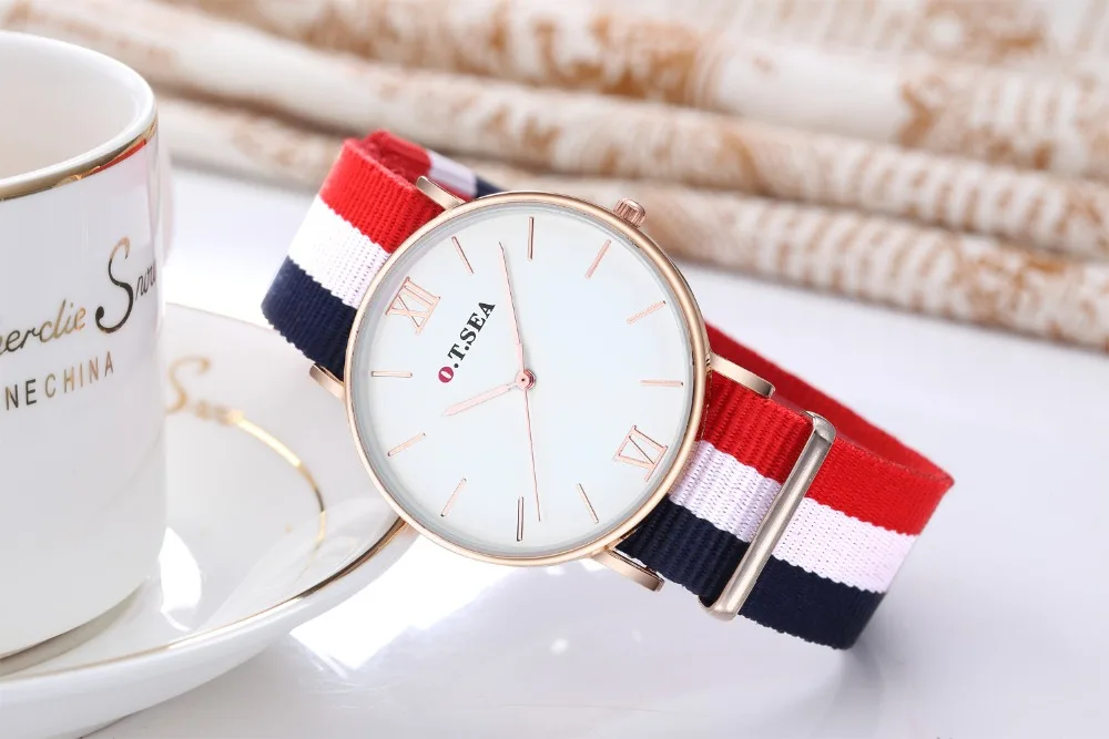 Топ люксовый бренд нейлон модный браслет Кварцевые часы для женщин мужчин дамы наручные часы Relojes Mujer relogio 8A36