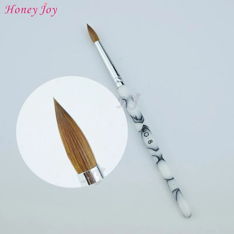 Beleza do Unha Tamanho Prined Kolinsky Sable Acrílico Unha Art Escova Construtor Gel uv Carving Pen Líquido pó Faça Você Mesmo Desenho No.4 8 2 Escovas de unhas