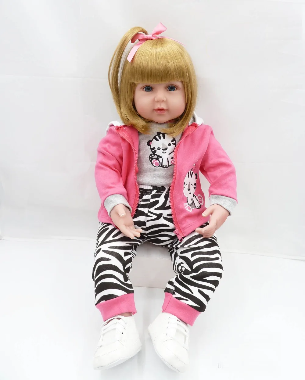 

DollMai fashion reborn dolls toys 22" blond hair girl princess bebes reborn bonecas children gift educational toy dolls reborn
