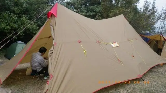 3f المجاهدين والعتاد 8-12 شخص التخييم خيمة كبيرة القنب الشمس المأوى 7*4 متر خيمة معسكر البرج تسليم سريع إلى اليابان